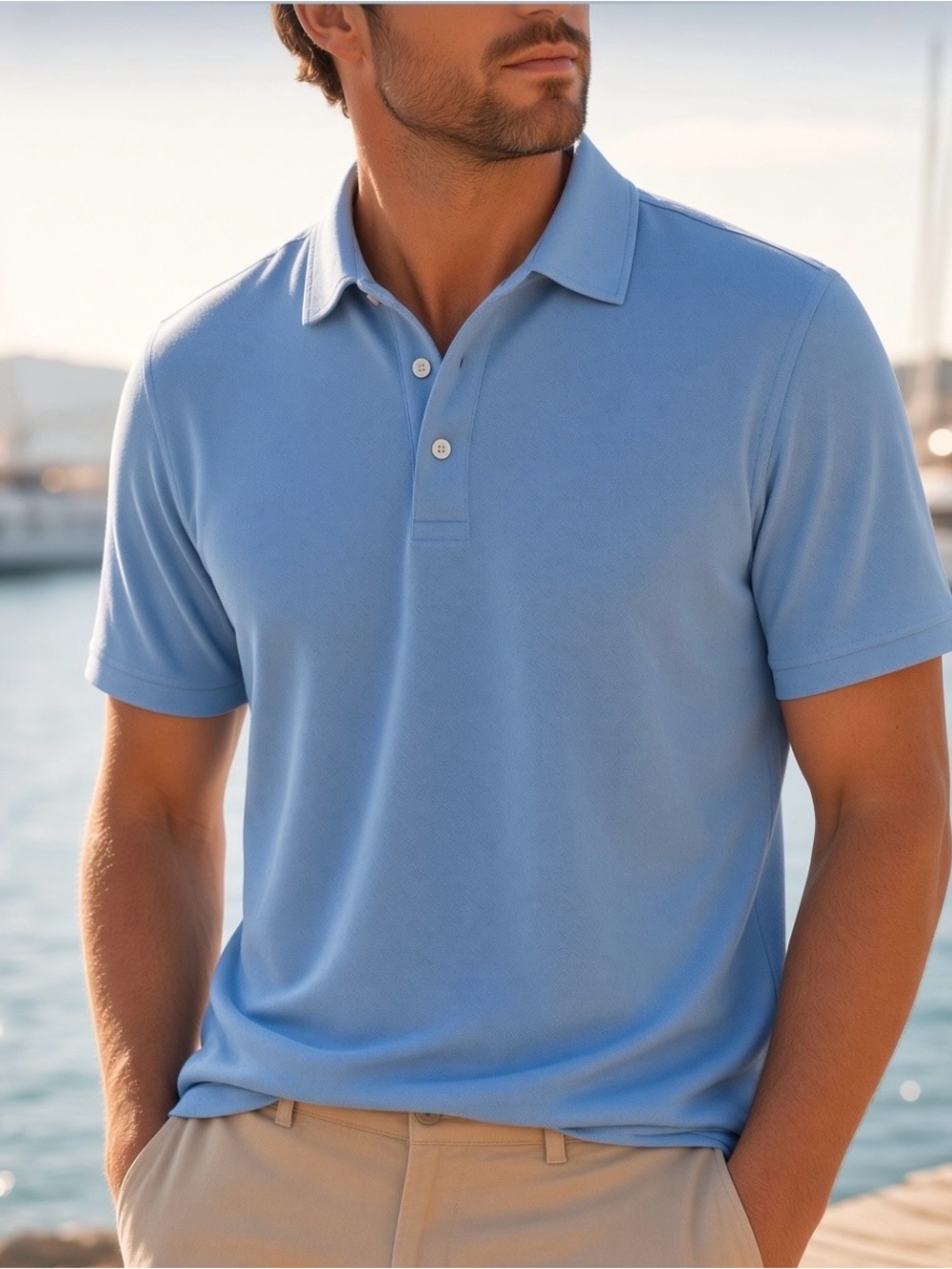 Vineyard Vines Men's Light Blue Polo Shirt